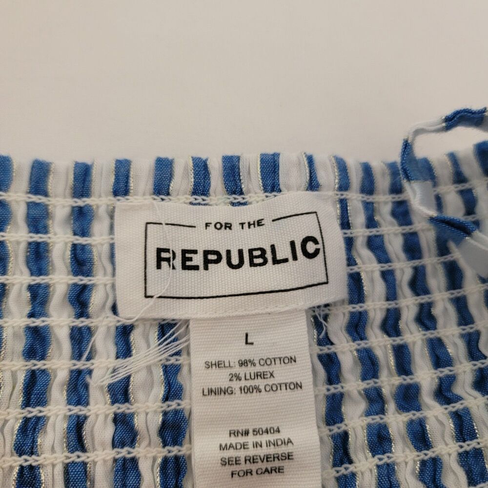For The Republic Womens Dress Size Large Midi‎ Stripe Tiered Dress Cottagecore - Picture 4 of 6